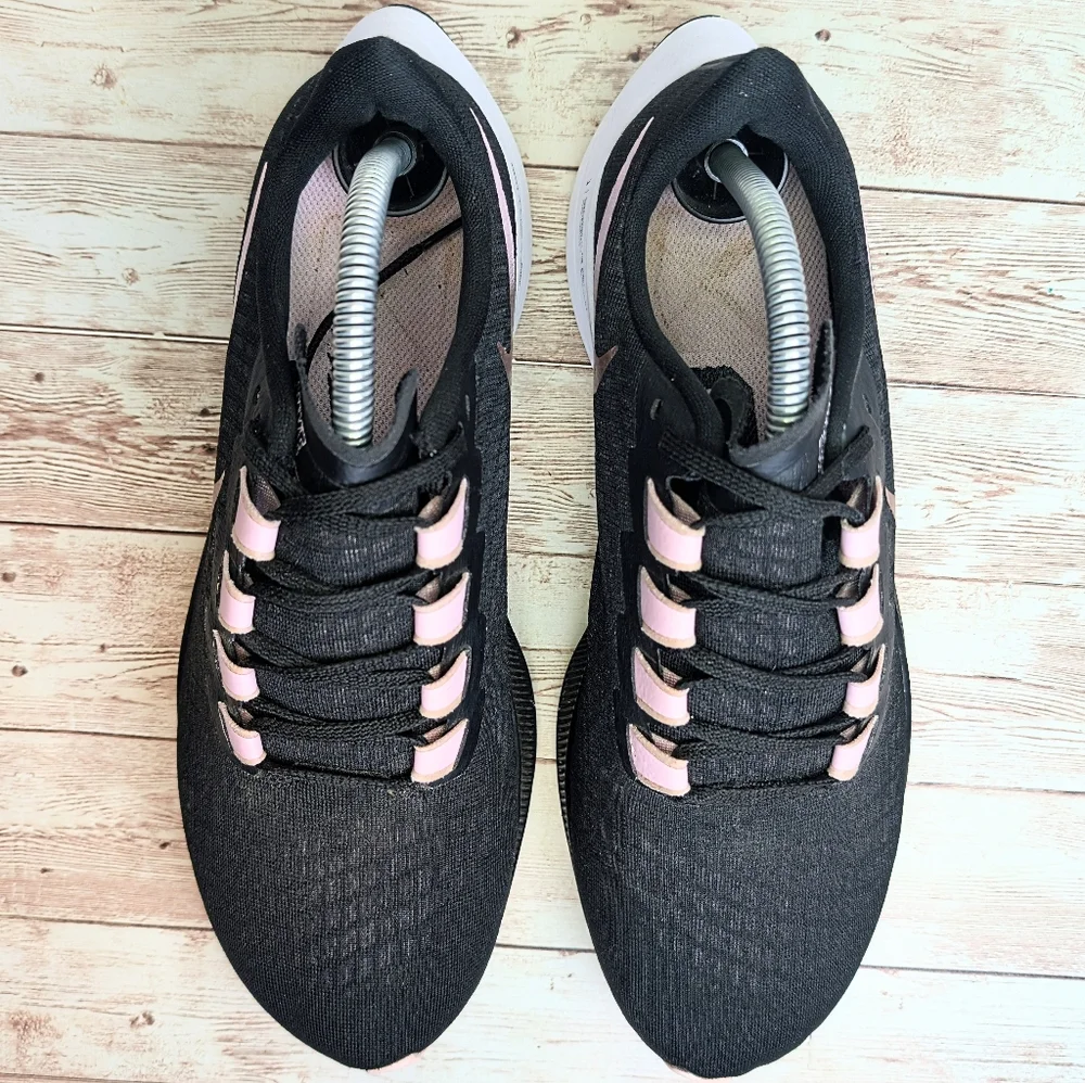 Nike Pegasus Zoom Black Pink White Trainers Sneakers Size 10